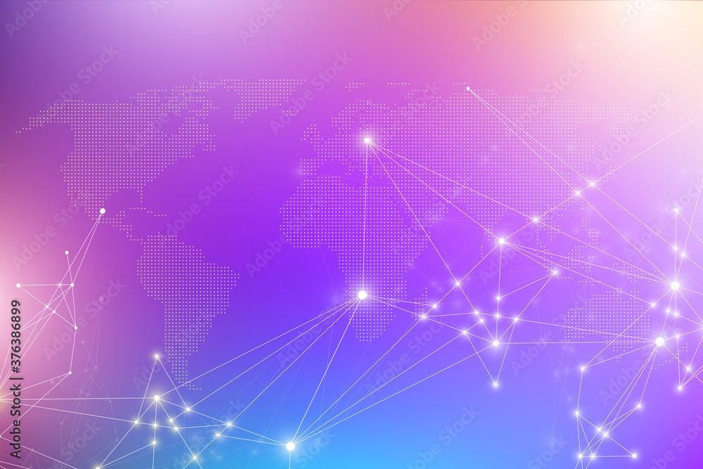Aufkleber geometric connected background lines and dots. simple technology abstract graphic background design,