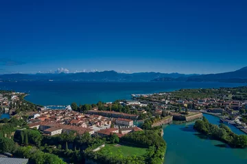 Foto op Canvas Peschiera del garda, garda lake, Italy. Early morning aerial view. Aerial view of Lake Garda © Berg