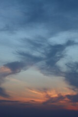 Soft focus. Evening summer sky in good weather.