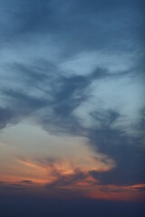 Soft focus. Evening summer sky in good weather.
