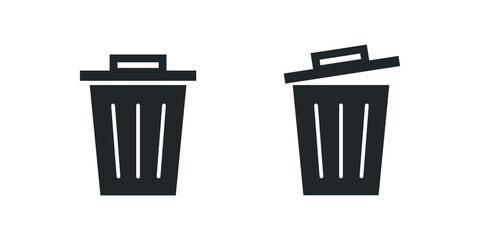 vector trash can icon isolated on white background