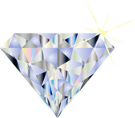 光り輝くダイヤモンドのイラスト