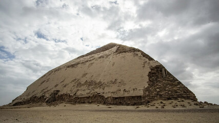 Fototapeta na wymiar Bent pyramid of Egypt Saqqara history step to learn how Egyptian build pyramid