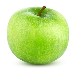 green ripe apple isolated on white background with clipping path