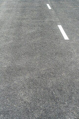 Dark Gray Asphalt with White Road Marking Lines