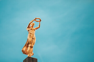 Luxembourg. Monument of Remembrance Gelle Fra or Golden Lady is a war memorial in Luxembourg City. Dedicated to Luxembourgers who volunteered for service in armed forces of the Allied Powers during