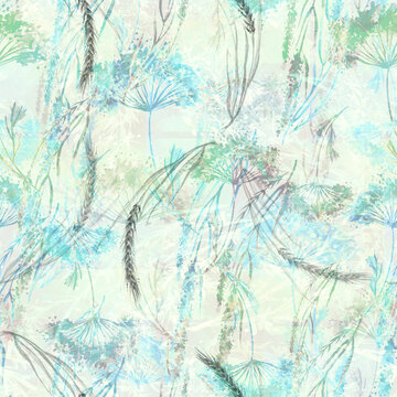 Watercolor seamless abstract background, pattern. Watercolor card, greeting card of abstract spot. Plant in watercolor. Abstract spot, grass.
spikelet, branch, bird cherry, dandelion, dried flower