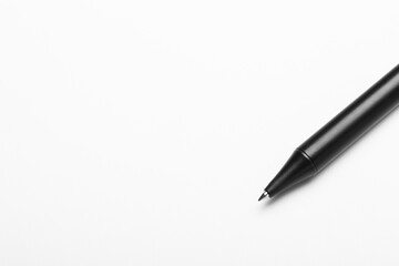 Close up black pen with isolated white background and copy space