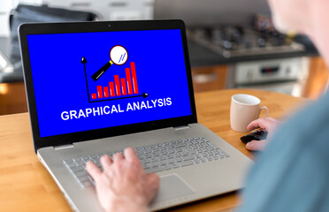 Fototapeta na wymiar Graphical analysis concept on a laptop