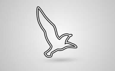 Raven bird line icon, outline vector sign, linear style pictogram isolated on white. Halloween holiday Symbol, logo illustration. Editable stroke