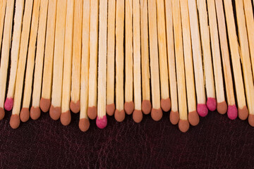 matches lie on a dark background