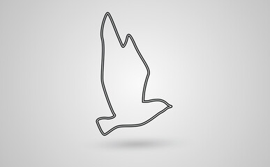 Raven bird line icon, outline vector sign, linear style pictogram isolated on white. Halloween holiday Symbol, logo illustration. Editable stroke