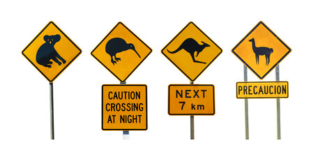 Animal road warning signs