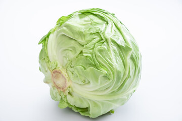 Healthy diet food, Cabbage close-up on a white background.