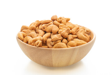 Cashew nuts on white background