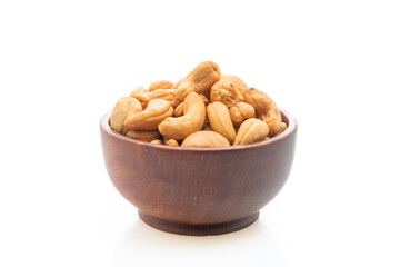 Cashew nuts on white background