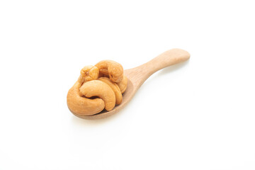 Cashew nuts on white background