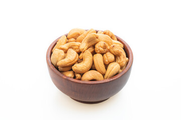Cashew nuts on white background