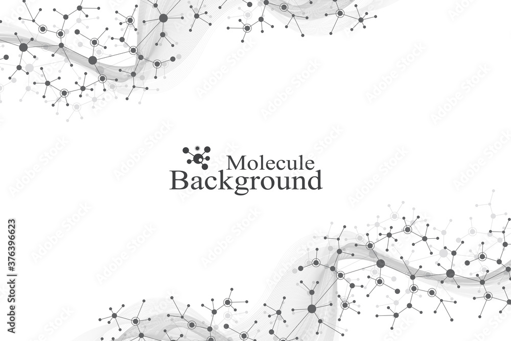 Poster big genomic data visualization. dna helix, dna strand, dna test. crispr cas9 - genetic engineering. 
