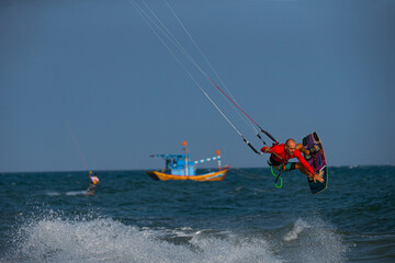 Obraz premium Kitesurfer In Action