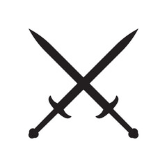 Cross swords icon. Medieval knight weapon. Vector illustration.