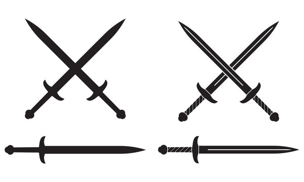 Swords Outline, sword, Cross Swords, swords, weapons, Crossing Swords icon