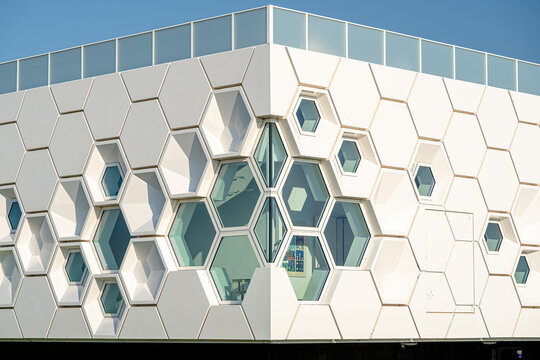 Architectural details of modern museum building