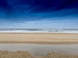 Moody seaside beach landscape