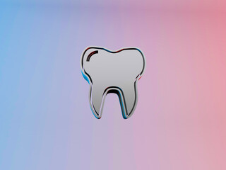 mouth tooth icon 3d illustration
