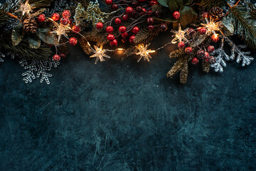 Christmas decor background with place for text