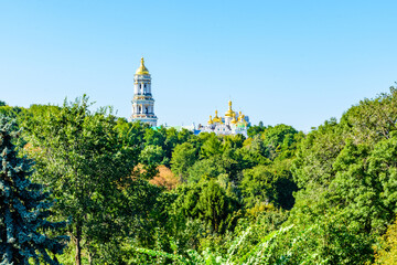 Fototapeta na wymiar View on bell tower of the Kiev Pechersk Lavra