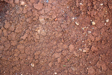textures of various clay layers underground in  clay quarry after  geological study of  soil. colored layers of clay and stone in  section of  earth, different rock formations and soil layers.