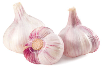 garlic isolated on white background. full depth of field