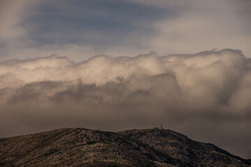 View of serra de Arga in north region of portugal in a cloudy day of summer
