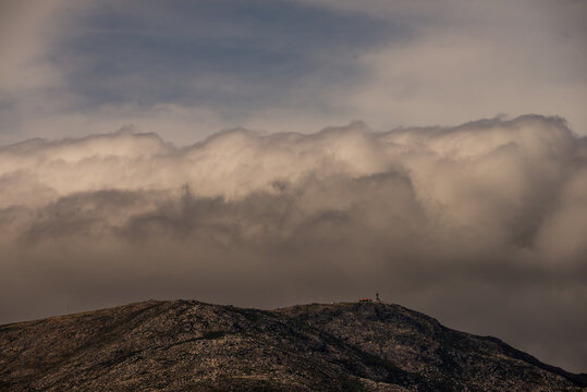 View of serra de Arga in north region of portugal in a cloudy day of summer