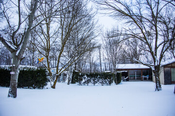 Winter camping in La Cerdanya, Pyrenees, Spain