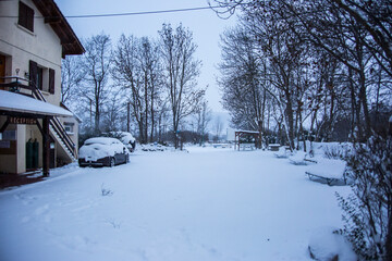 Winter camping in La Cerdanya, Pyrenees, Spain