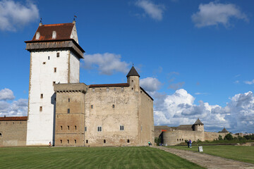 Fototapeta na wymiar The beautiful castle of Narva, in Estonia,