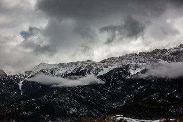 Fototapeta na wymiar Winter Serra Del Cadi in La Cerdanya, Pyrenees, Spain