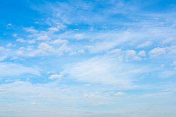 Obraz premium White clouds in the blue sky. Light heavenly background. Natural background.
