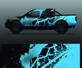 truck and vehicle Graphic vector. Racing background for vinyl wrap and decal