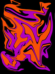 dark purple and orange abstract like bird watercolor luxury pattern fluid liquid light color on black.