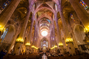 Catedral de Mallorca , siglo  XIII, Monumento Histórico-artístico, Palma, mallorca, islas baleares, españa, europa