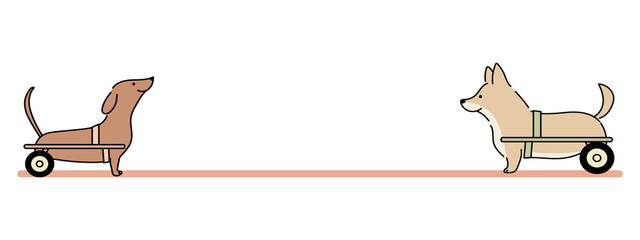 車椅子の犬のライン