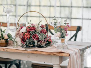 wedding reception table setting - 376408678