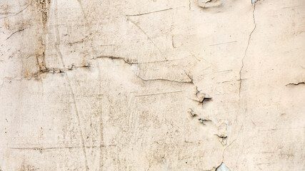 Background texture wall with peeling old paint. Old wooden background with remains of pieces of scraps of old paint on wood. Texture of an old tree, board with paint, vintage background peeling paint