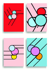 Trendy cards design . Minimal modern style . Geometric pattern . Motion wallpaper element. For web and mobile app, paper art , brochure , poster, booklet