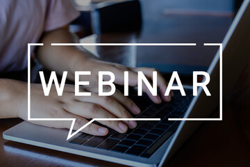 Businessman and team work using a Laptop Computer with Webinar E-business Browsing Connection and...