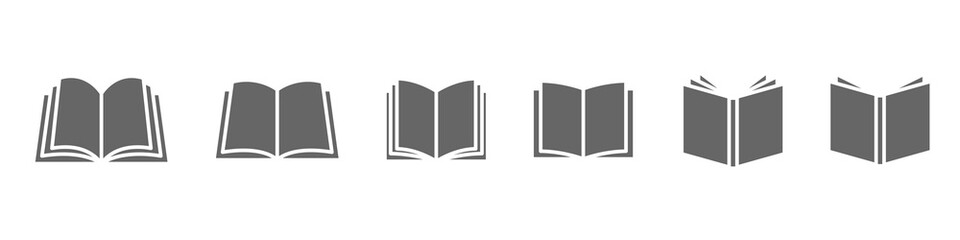 open book vector icon. publish literature education library illustration. open reading logo.
