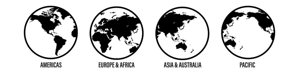 globe world icon vector global sign illustration. earth planet line internet technology symbol set. on white background